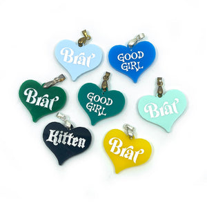 Design Your Own Acrylic Collar Tag - Heart Collar Tag Restrained Grace
