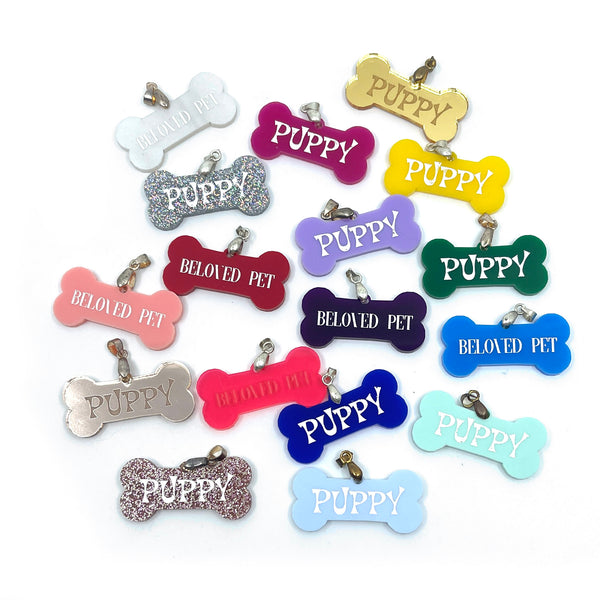 Design Your Own Acrylic Collar Tag - Bone Collar Tag Restrained Grace   