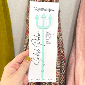 The Sadist Poker Paddle Restrained Grace Frosted Aqua