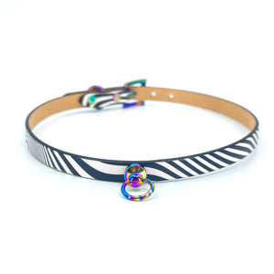 Psychadelic Swirl Mini BDSM Collar Collar Restrained Grace