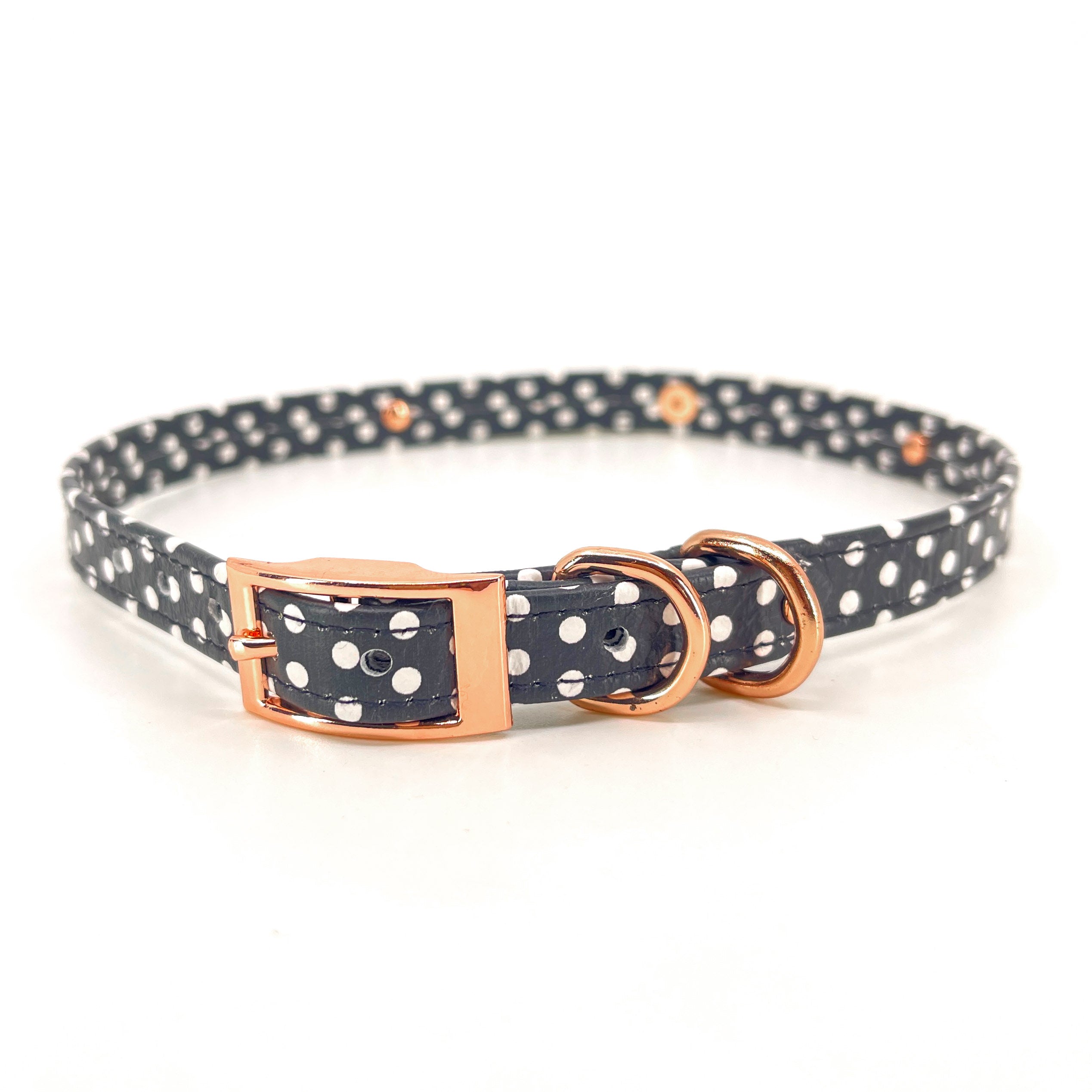 Retrowave Halloween Polka Dot Petite BDSM Collar Collar Restrained Grace