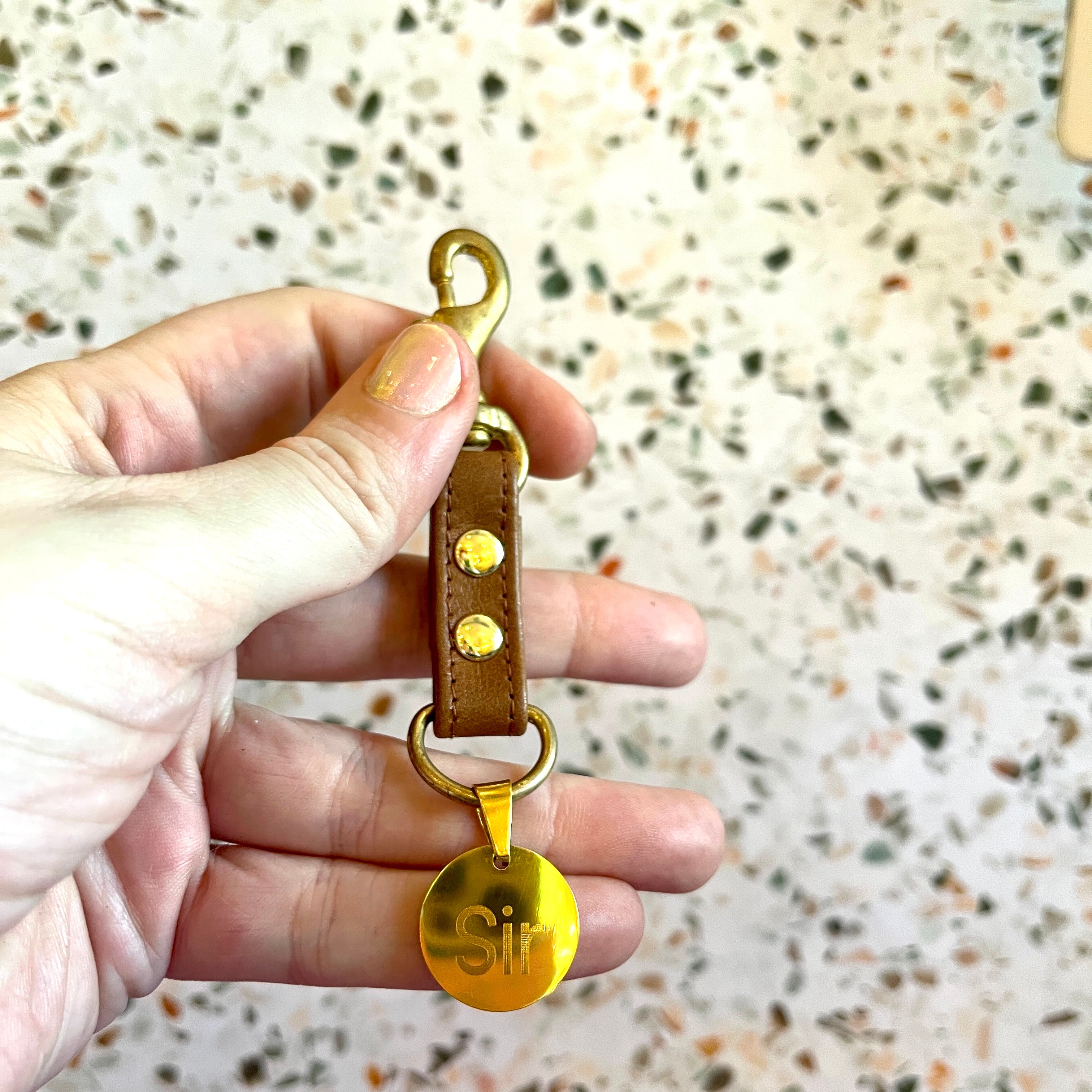 Sample Sale - Keychain - Cognac Brown & Gold - Sir Keychain Restrained Grace