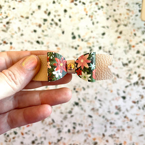 Sample Sale - Hair Bow - Blush Christmas Floral Sample Sale Restrained Grace