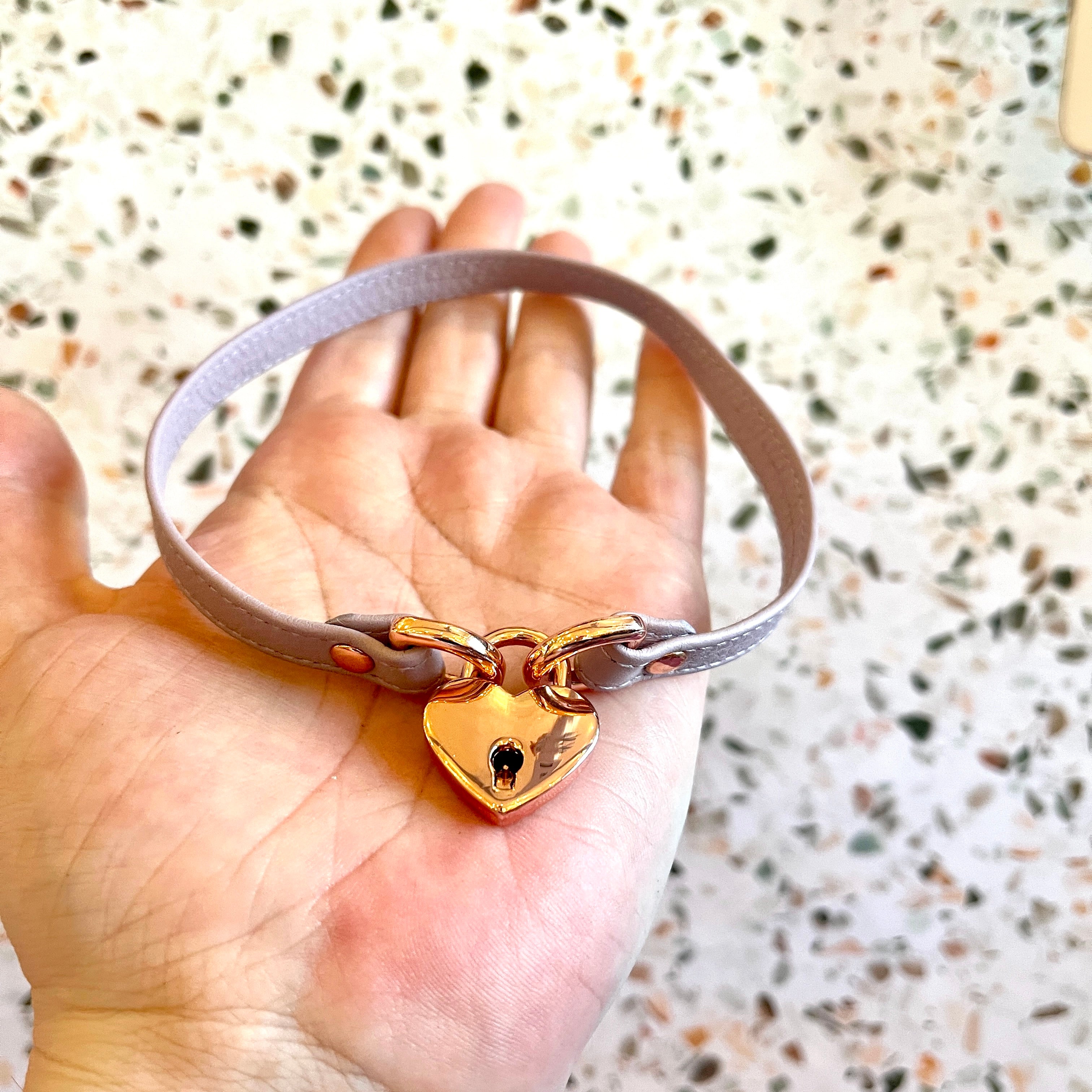 Sample Sale - Locking Mini Collar - Lavender & Rose Gold - 12.5" Collar Restrained Grace