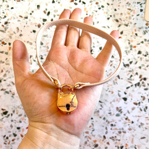 Sample Sale - Locking Mini Collar - Blush Pink & Rose Gold - 13" Sample Sale Restrained Grace