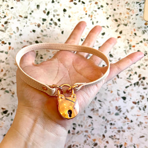 Sample Sale - Locking Mini Collar - Blush Pink & Rose Gold - 13" Sample Sale Restrained Grace