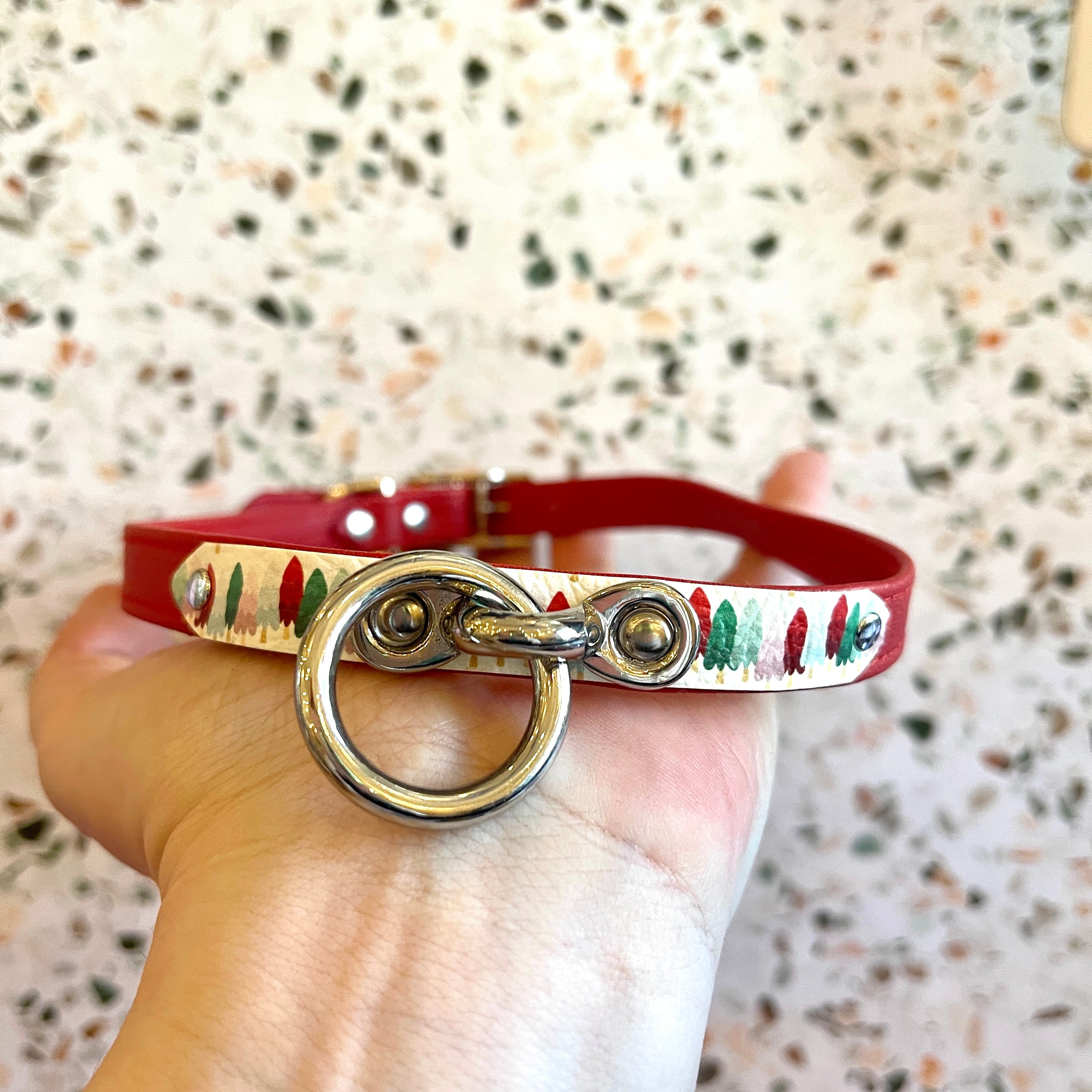 Sample Sale - Petite Collar - Pastel Christmas Trees - 15.5”-17.5” Collar Restrained Grace