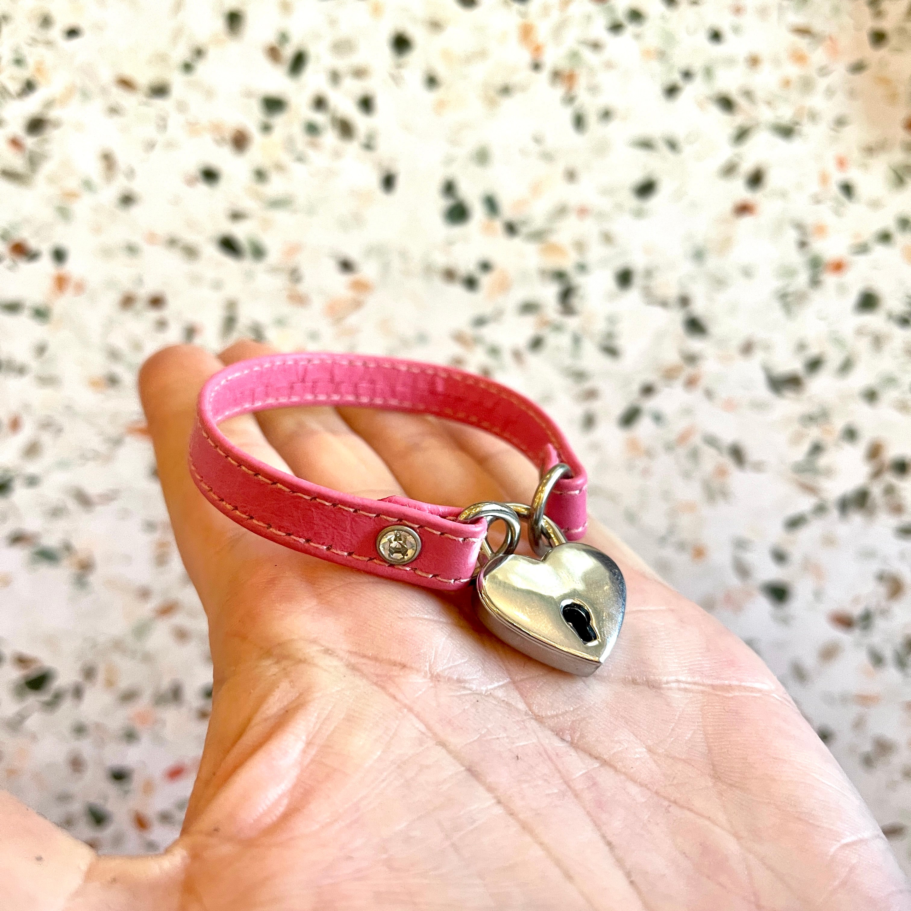 Sample Sale - Single Locking Cuff - Flamingo Pink & Silver "Babygirl" - 7.5" Sample Sale Restrained Grace