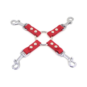 Design Your Own Leather Bondage Hogtie - BDSM Quad Clip Bondage Strap Restrained Grace