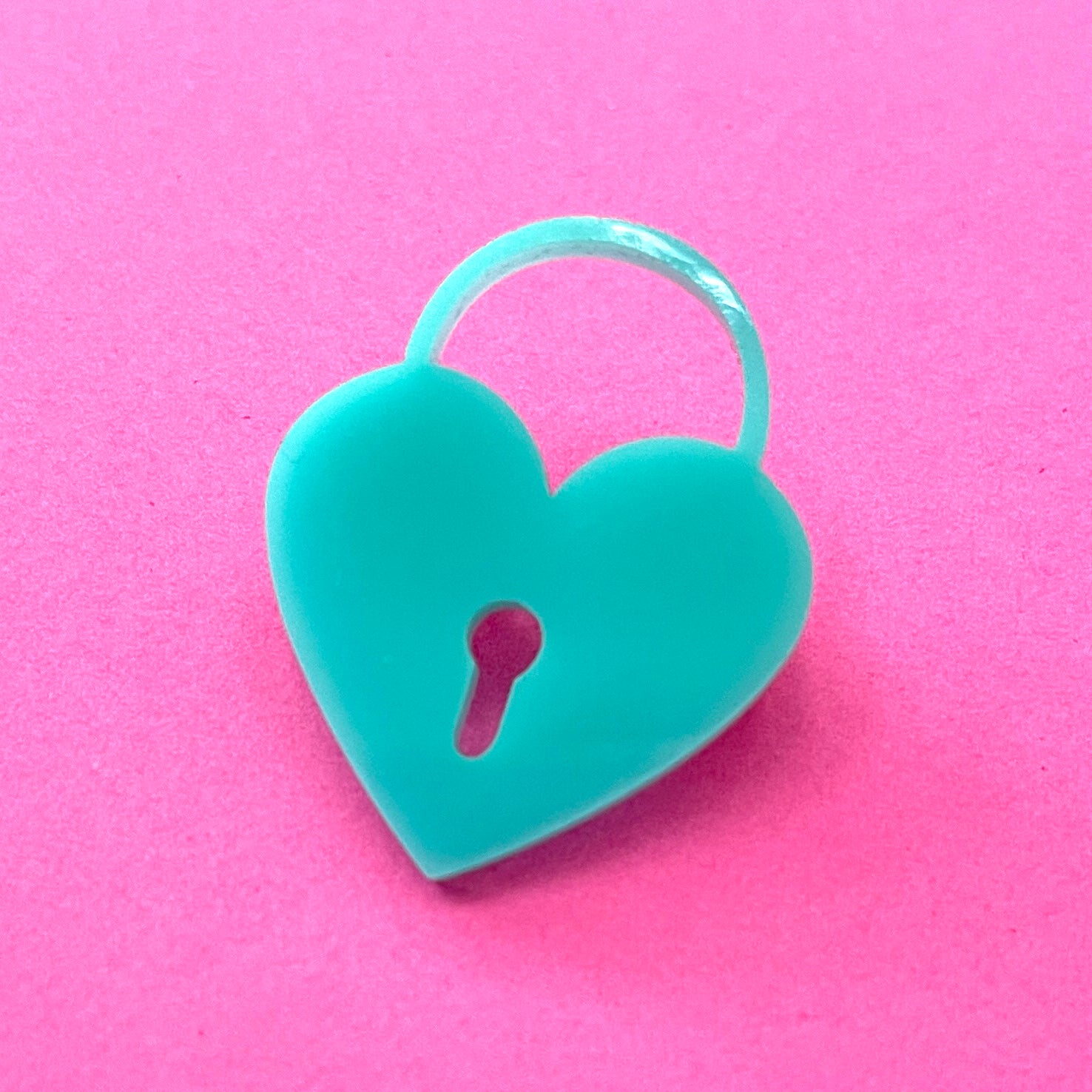 Sample Sale - Lapel Pin - Aqua Heart Loc Sample Sale Restrained Grace
