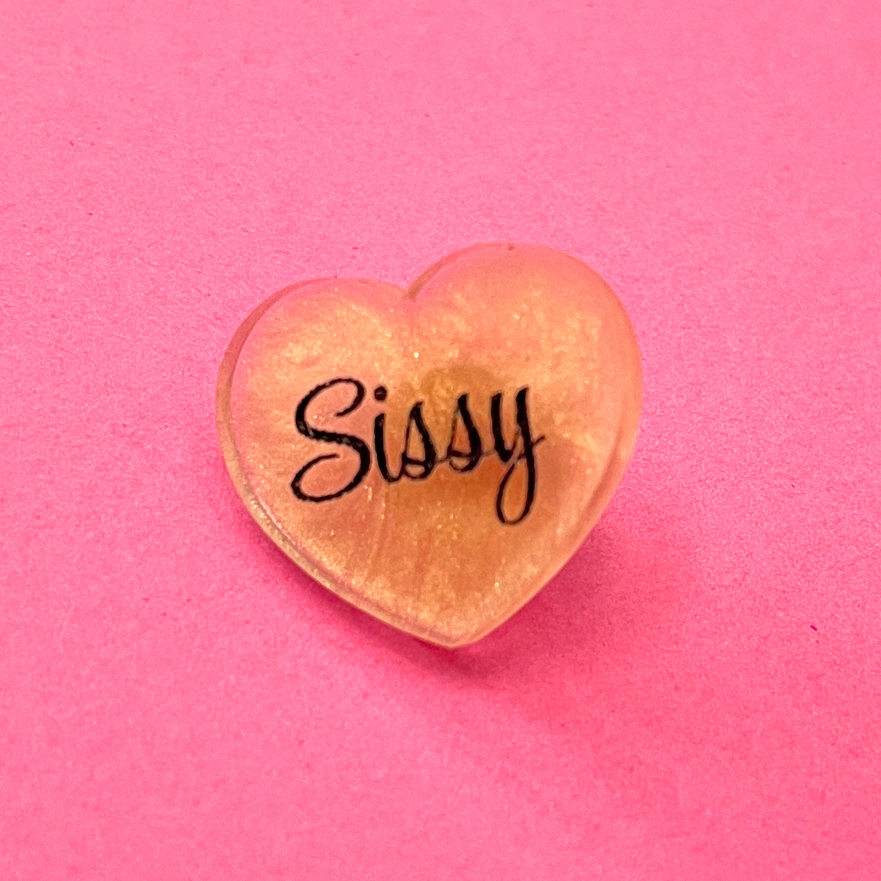 Sample Sale - Lapel Pin - Sissy Pink Shimmer Pin Restrained Grace