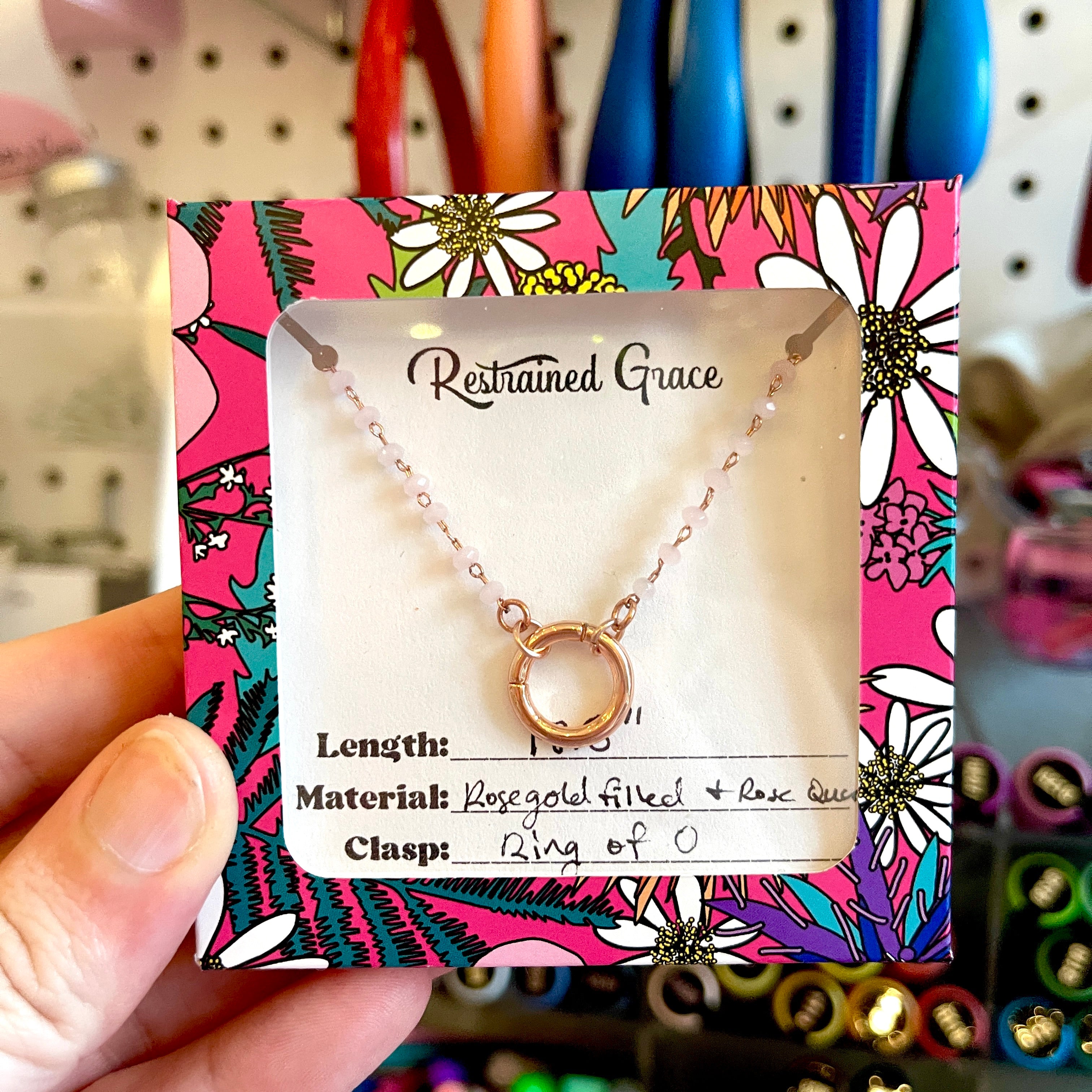 Sample Sale - Day Collar - Rose Gold & Rose Quartz Ring of O - 18.5" Day Collar Restrained Grace