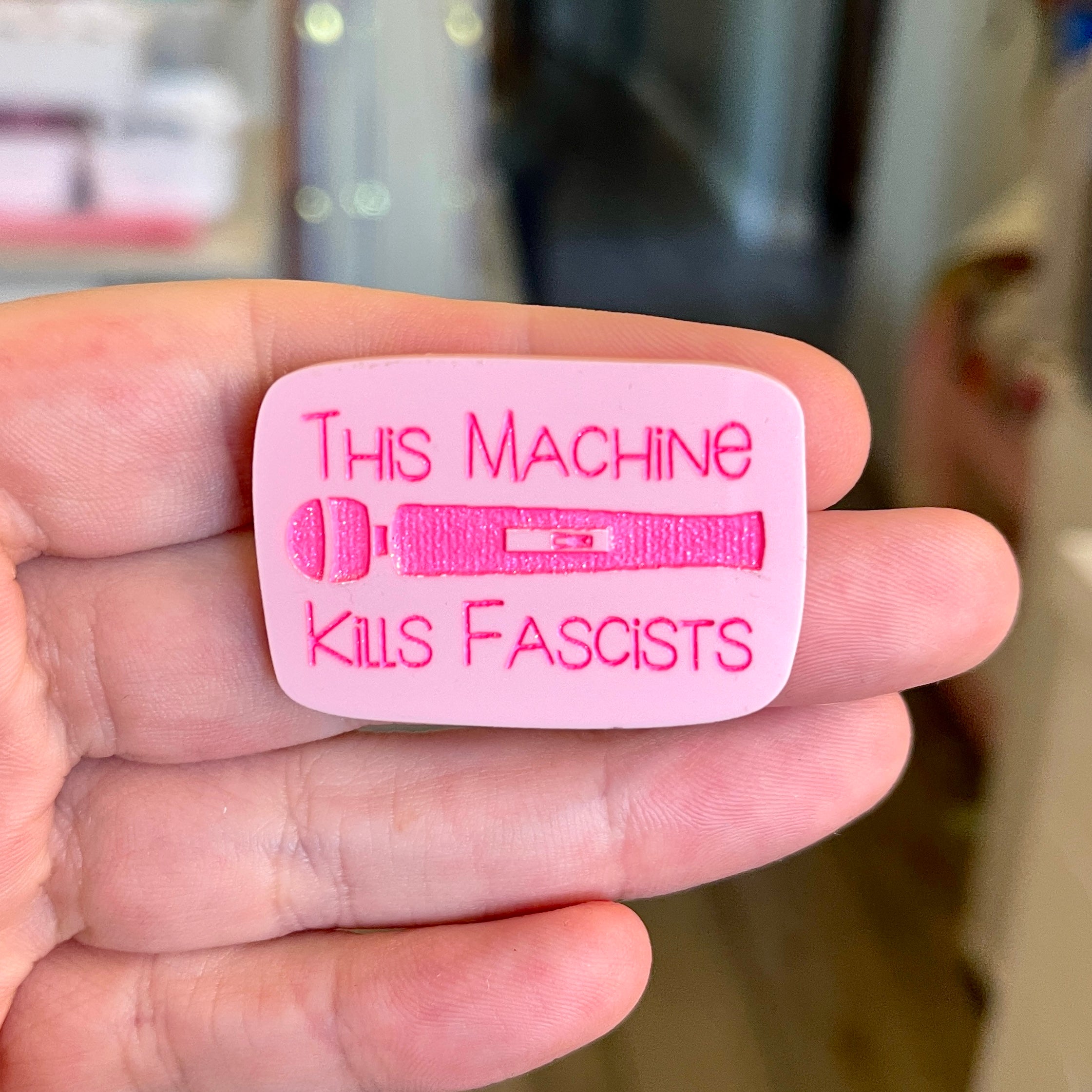 This Machine Kills Fascists Pin Pin Restrained Grace Pink