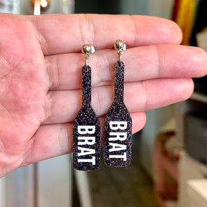 Brat Paddle Earrings - BDSM Jewelry Earrings Restrained Grace Black