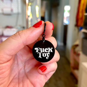 Fuck Toy Collar Tag - Black & White Collar Tag Restrained Grace