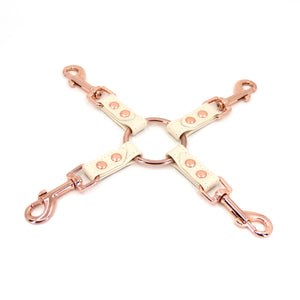 Design Your Own Leather Bondage Hogtie - BDSM Quad Clip Bondage Strap Restrained Grace