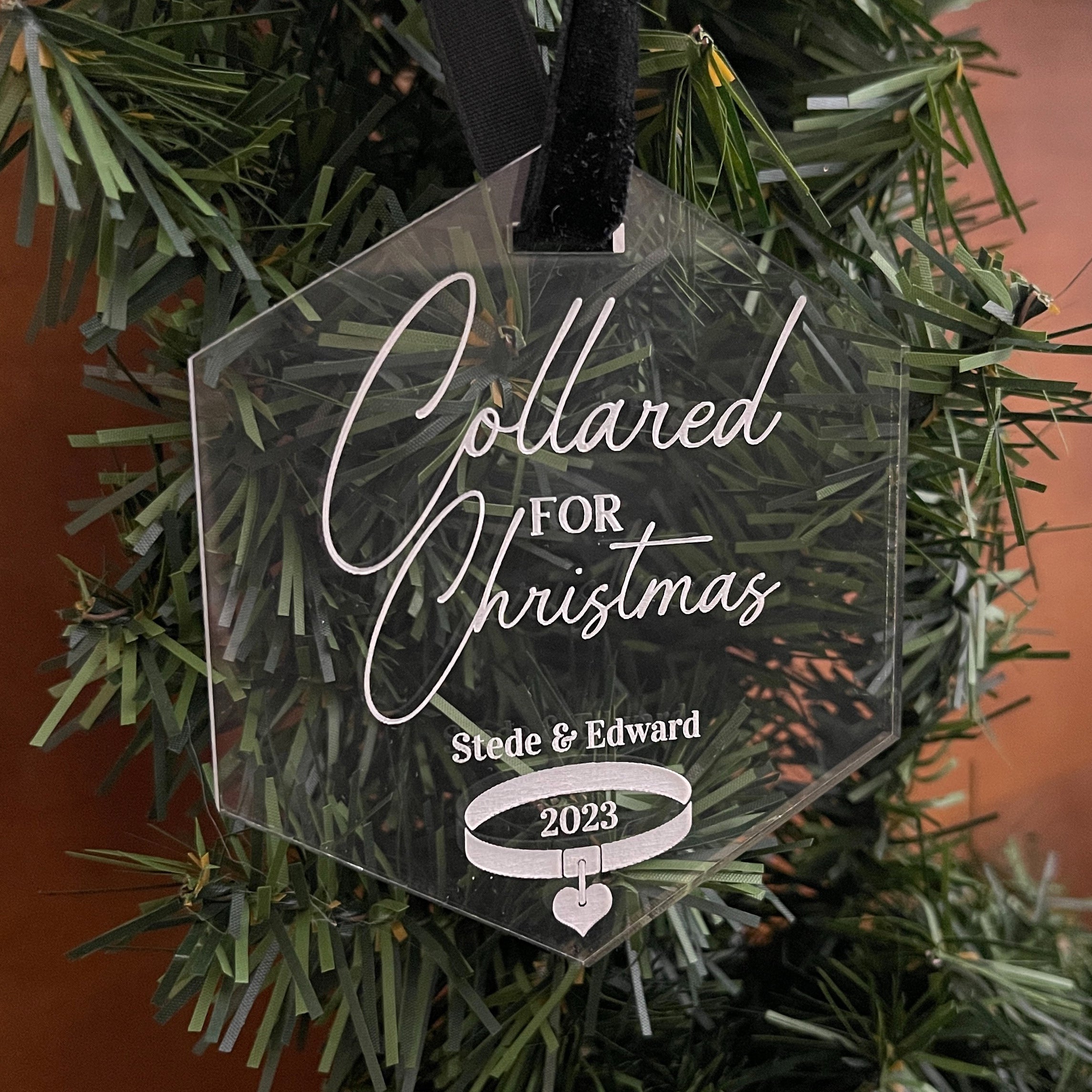 Collared for Christmas - Personalized Dom/sub Ornament Ornament Restrained Grace