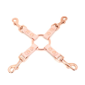 Design Your Own Leather Bondage Hogtie - BDSM Quad Clip Bondage Strap Restrained Grace