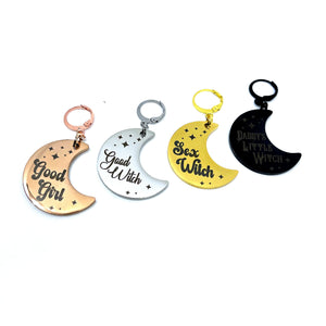 Design Your Own Steel Collar Tag - Crescent Moon Collar Tag Restrained Grace