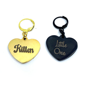 Design Your Own Steel Collar Tag - Small Heart Collar Tag Restrained Grace