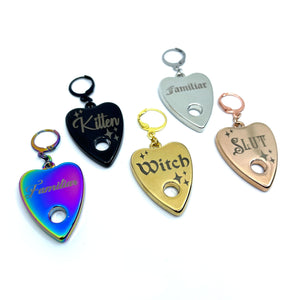 Design Your Own Steel Collar Tag - Ouija Planchette Collar Tag Restrained Grace