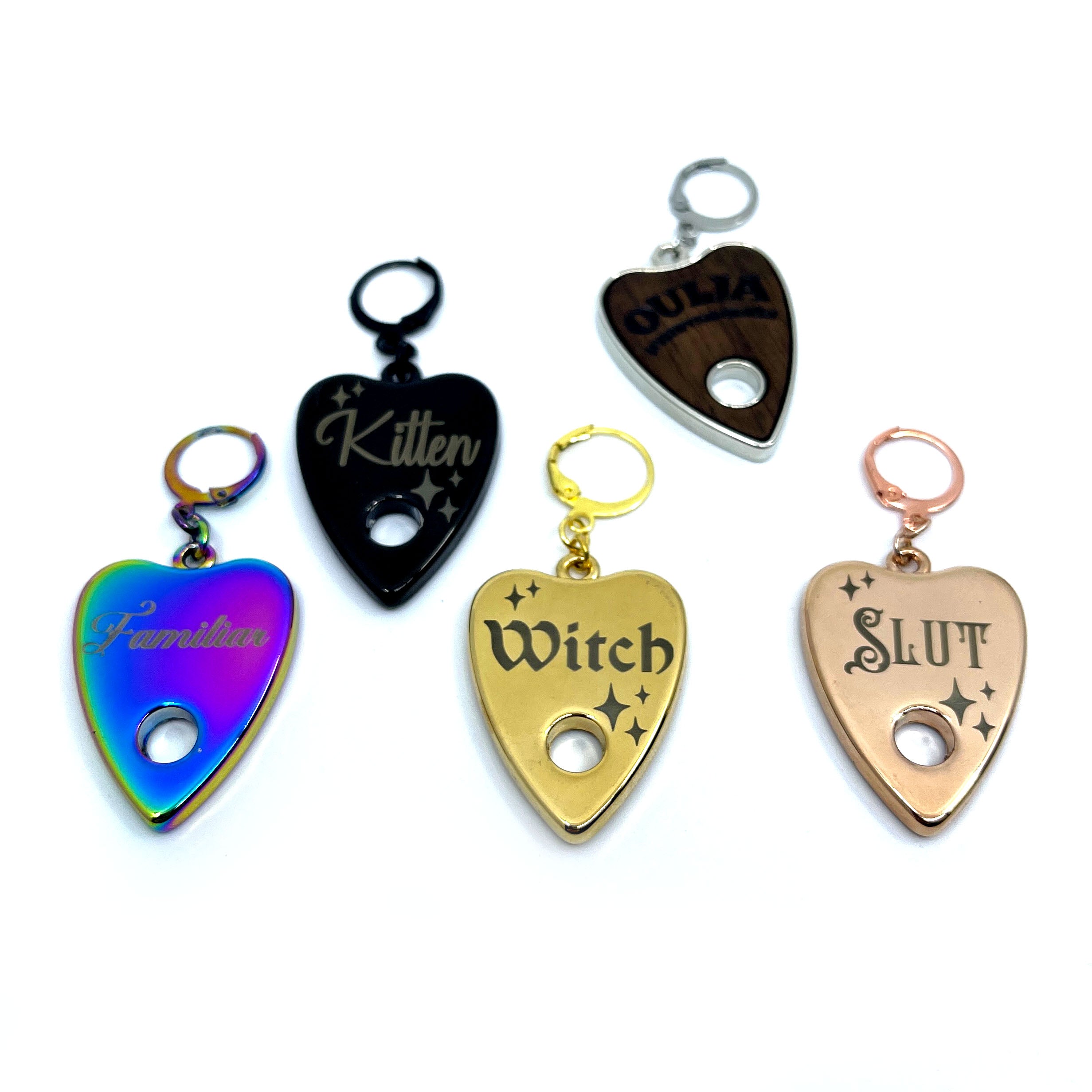 Design Your Own Steel Collar Tag - Ouija Planchette Collar Tag Restrained Grace