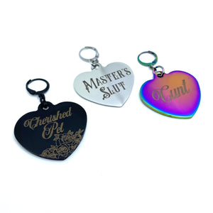 Design Your Own Steel Collar Tag - Large Heart Collar Tag Restrained Grace