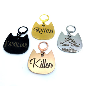 Design Your Own Steel Collar Tag - Cat Head Collar Tag Restrained Grace