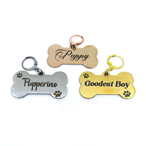 Design Your Own Steel Collar Tag - Bone Collar Tag Restrained Grace