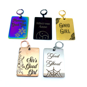 Design Your Own Steel Collar Tag - Rectangle Collar Tag Restrained Grace
