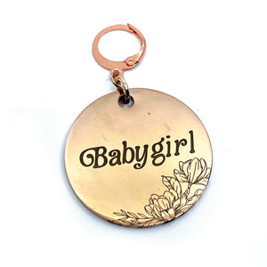 Design Your Own Steel Collar Tag - Large Round Collar Tag Restrained Grace