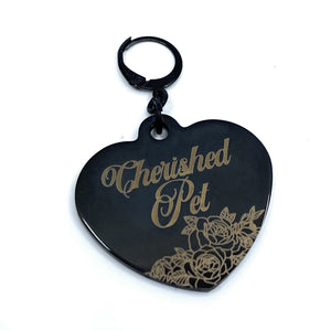 Design Your Own Steel Collar Tag - Large Heart Collar Tag Restrained Grace