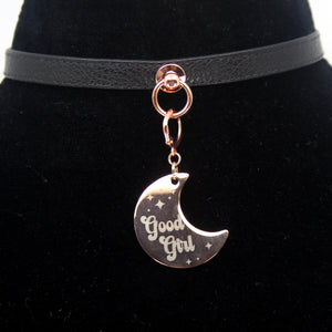 Design Your Own Steel Collar Tag - Crescent Moon Collar Tag Restrained Grace