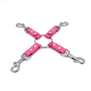Design Your Own Leather Bondage Hogtie - BDSM Quad Clip Bondage Strap Restrained Grace