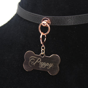 Design Your Own Steel Collar Tag - Bone Collar Tag Restrained Grace