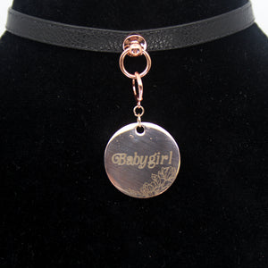Design Your Own Steel Collar Tag - Large Round Collar Tag Restrained Grace
