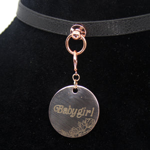 Design Your Own Steel Collar Tag - Large Round Collar Tag Restrained Grace