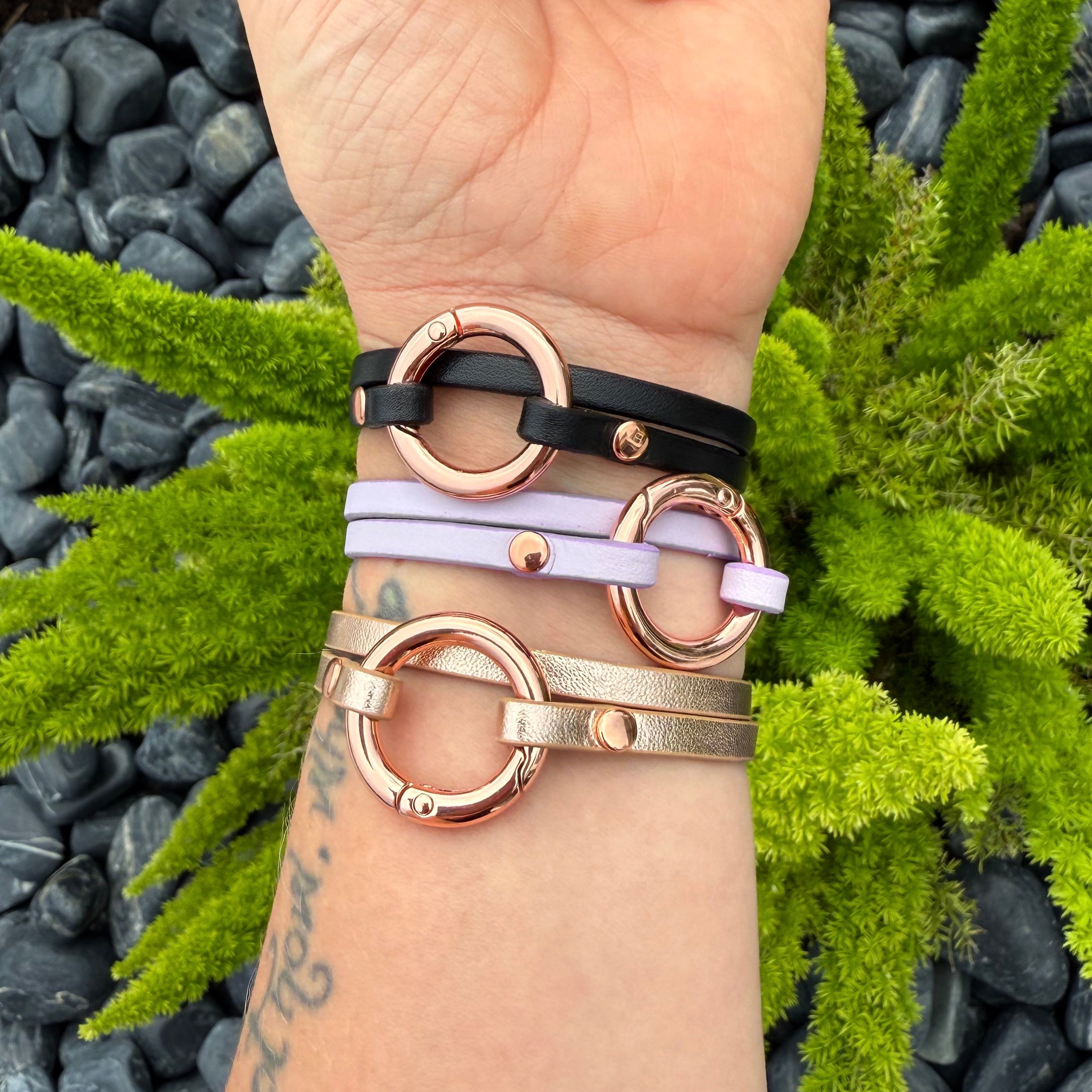 Discreet Convertible Collar and Wrap Bracelet In Rose Gold Hardware