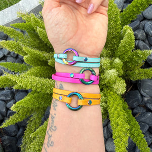 Discreet Convertible Collar and Wrap Bracelet In Rainbow Hardware Collar Restrained Grace