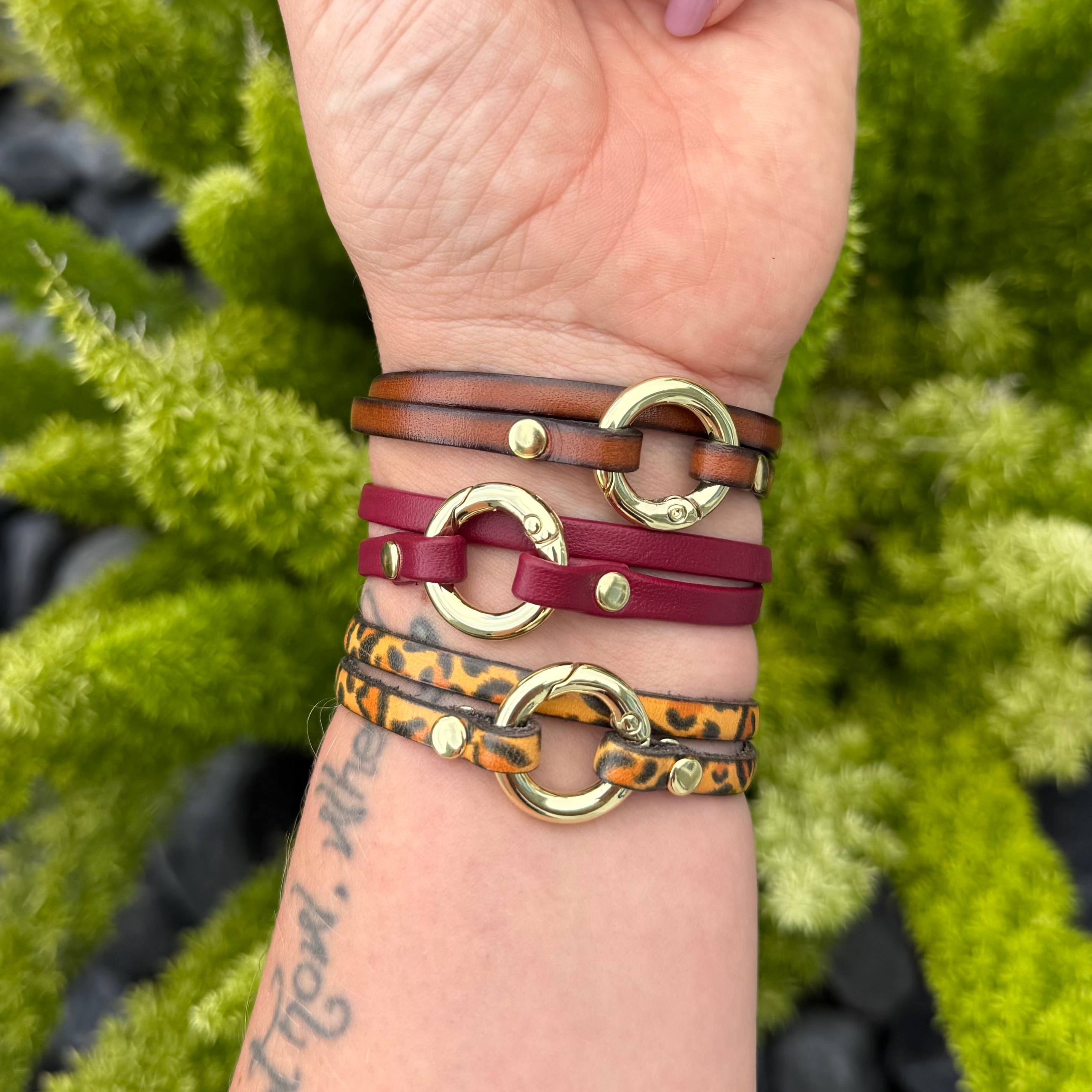 Discreet Convertible Collar and Wrap Bracelet In Gold Hardware