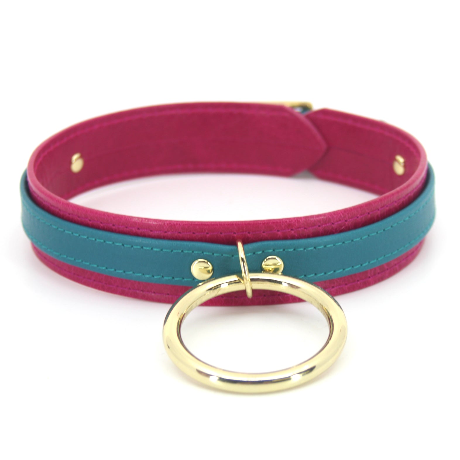 Teal and Fuchsia Deluxe Collar - Limited Edition Collar Restrained Grace