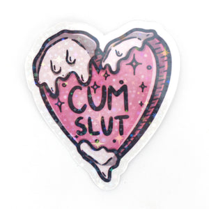 Cum Slut Sparkle Vinyl Sticker Sticker Restrained Grace
