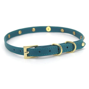 Rhinestone Mini Collar - Teal and Gold Collar Restrained Grace