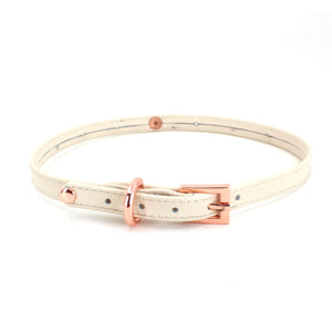 Design Your Own Mini Leather & Pearl BDSM Collar Collar Restrained Grace