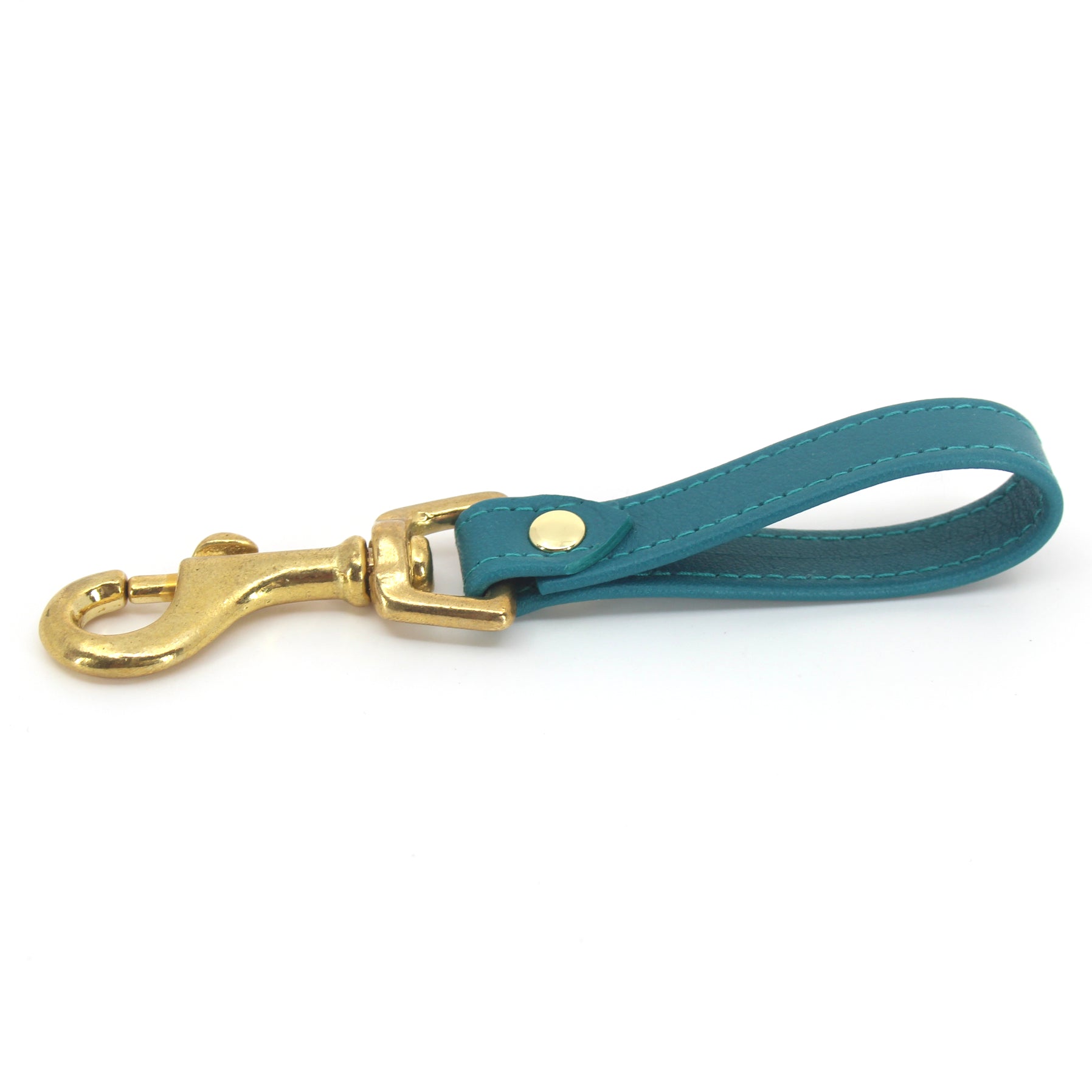 Teal Leather and Brass Finger Leash Leash Restrained Grace
