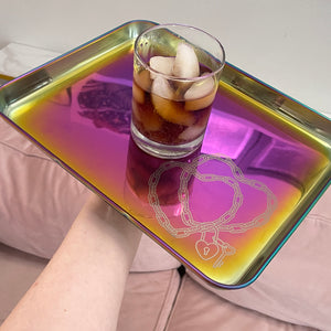 Custom Engraved Steel Serving/Rolling Tray Tray Restrained Grace