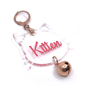 Modern Kitten Collar Tag with Bell Collar Tag Restrained Grace