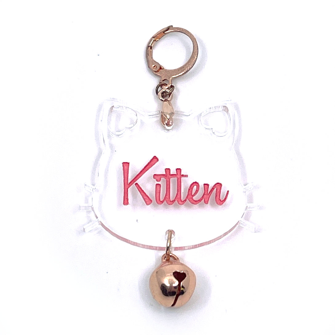 Modern Kitten Collar Tag with Bell Collar Tag Restrained Grace   