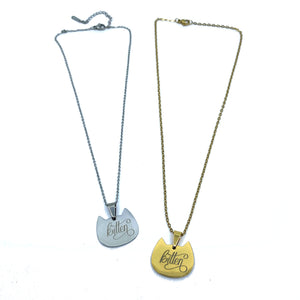 Kitten Pendant Necklace - Discreet Day Collar Necklace Restrained Grace