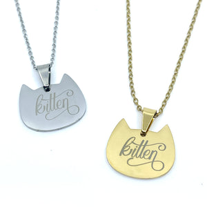 Kitten Pendant Necklace - Discreet Day Collar Necklace Restrained Grace
